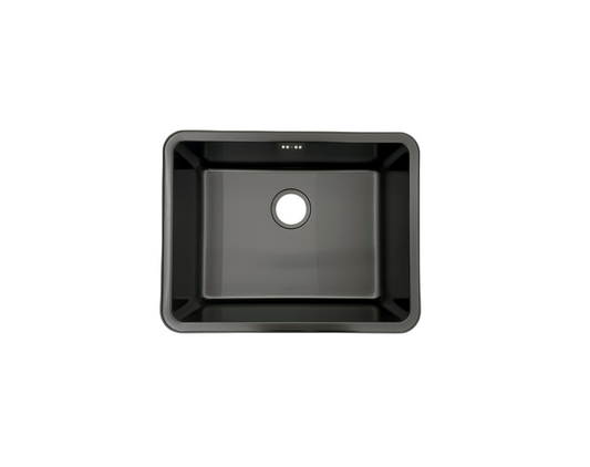 top/undermount black coloured stainless steel kitchen sink OM02AB
