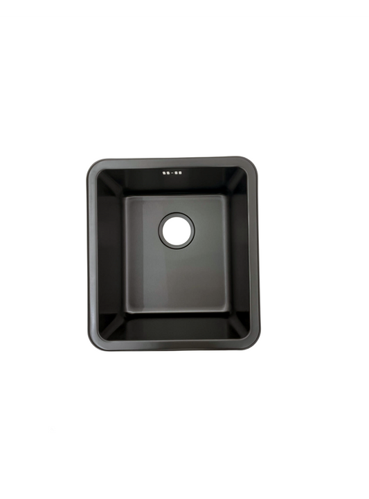 top/undermount black coloured stainless steel kitchen sink OM01AB