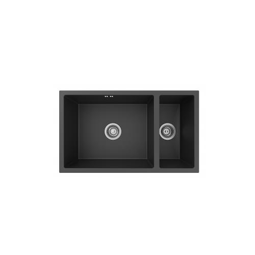 undermount black coloured stainless steel kitchen sink OM7645BH